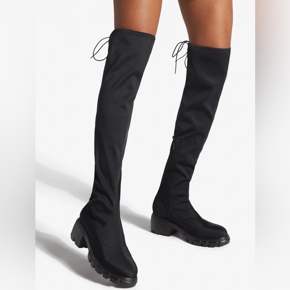 NIB Tall Black Block Heel Boots - Picture 4 of 4